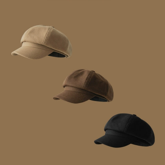Beret Girls' Korean-style Versatile Face-looking Octagonal Cap Artistic Retro Newsboy Cap Japanese Painter Hat