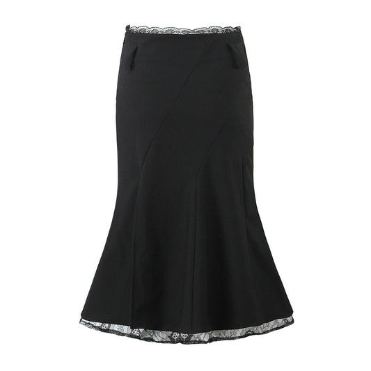 Lace Stitching Fishtail Elegant Slimming Sheath Skirt