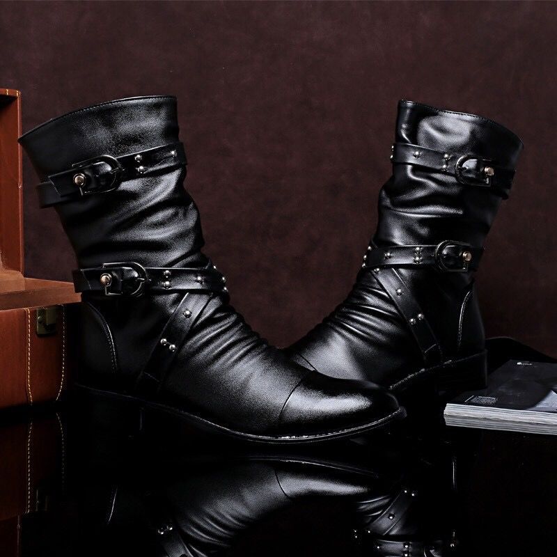 Head Mid-top Martin Military Long High Leather Boots