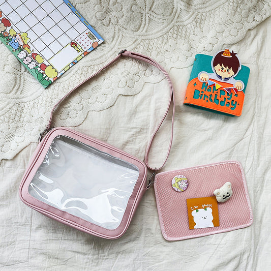Soft Sister Crossbody Pu Including Rolled Plate Single Shoulder Transparent Small Square Bag
