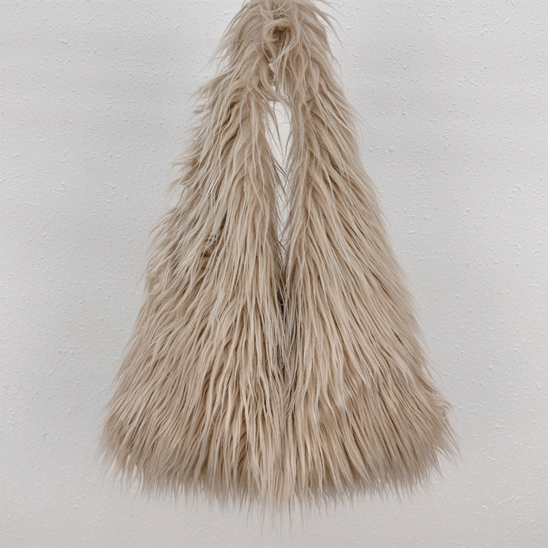 New Large Capacity Totes  Fur Plush Bag