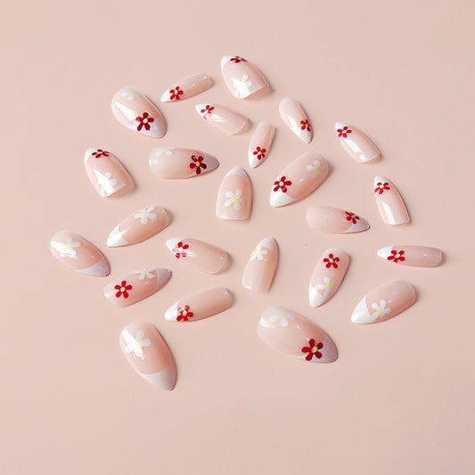 Fingertip Flower Gentle Temperament Nude Nail Patch