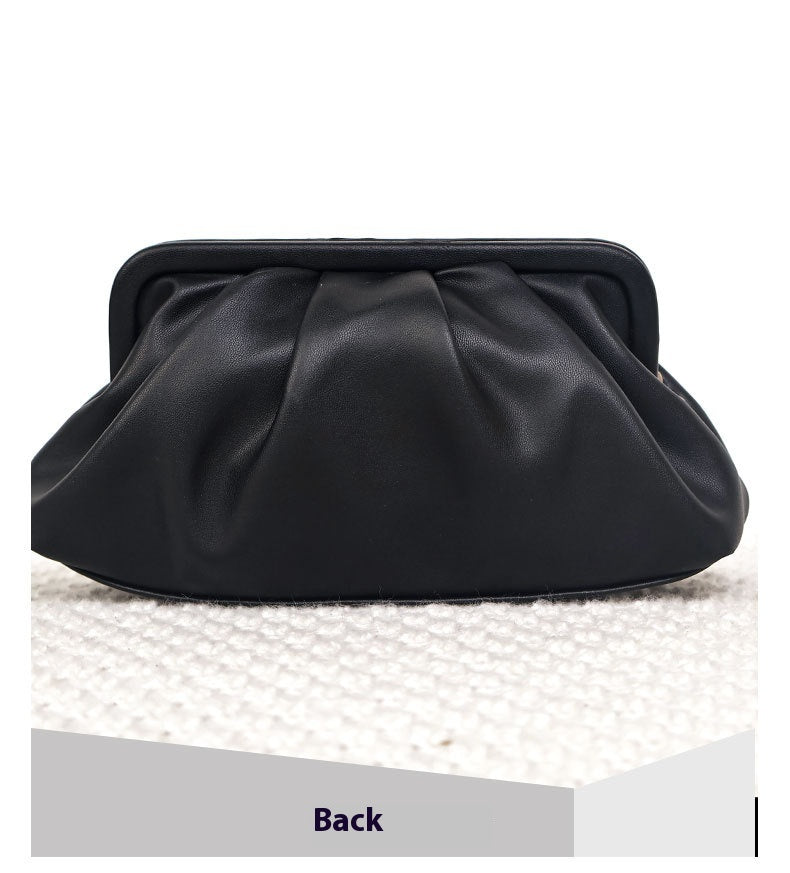 Punk Shell Retro Easy Matching Female Genuine Leather Clutch Bag