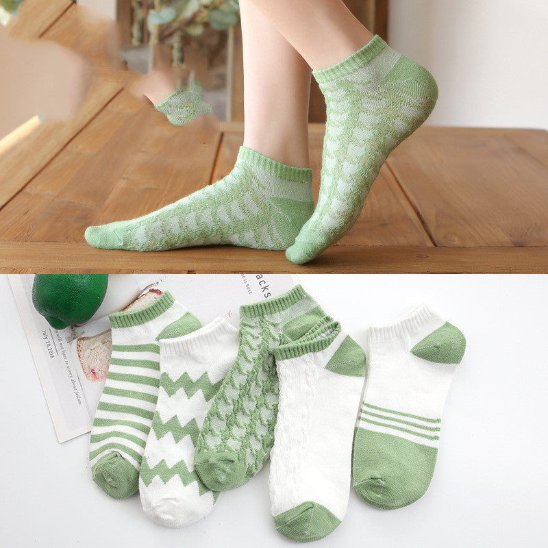 Summer Thin Shallow Mouth Boat Socks Ladies Cotton Socks