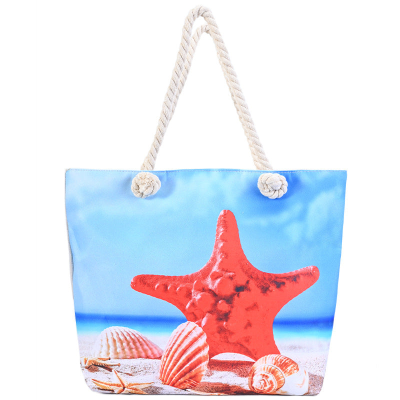 Printed Women's Beach Bag Large Capacity Handbag