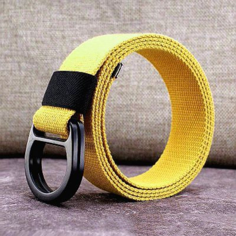 Men's Outdoor Leisure Canvas Belt Double Ring Buckle