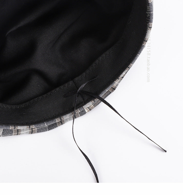 Women's Spring And Summer Fashion Plaid Octagonal Hat