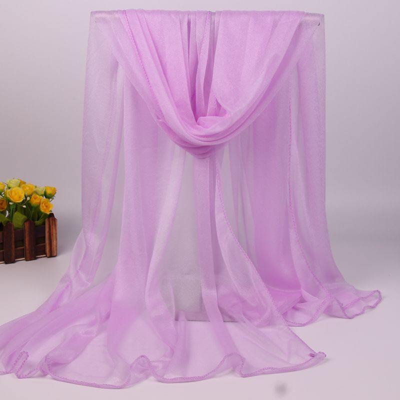 Scarf Women All-match Long Chiffon Shawl Sunscreen Sunshade Seaside Solid Color