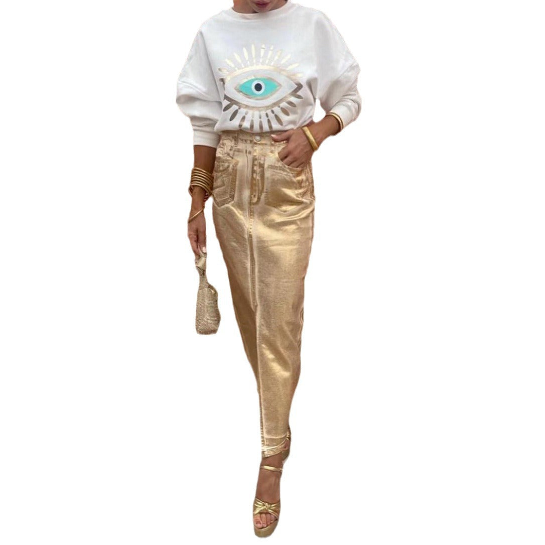 European And American Style Mid-length Slimming Sheath Skirt