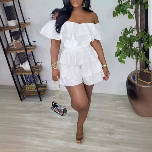 Multi-layer Stitching European And American Women's Clothing Pleated Jumpsuit