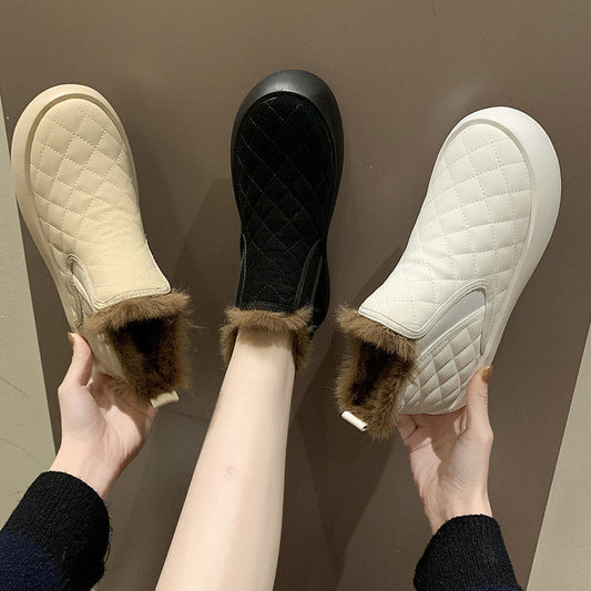 Plus Velvet Thick Bottom Non-slip Student All-match Cotton Shoes