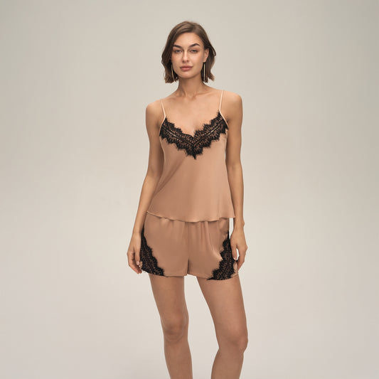 Summer Cozy Home Loungewear Suspender Shorts Set