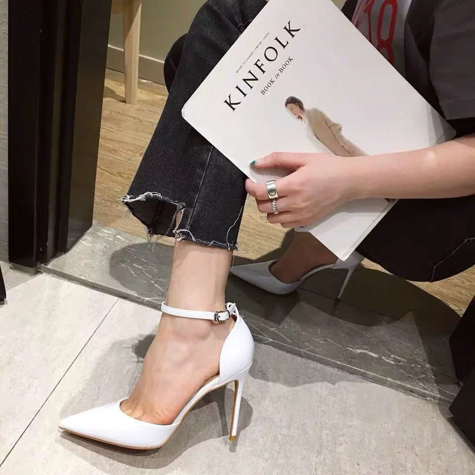 Girly Nude Stiletto Heel Pointed Toe Patent Leather Sandals