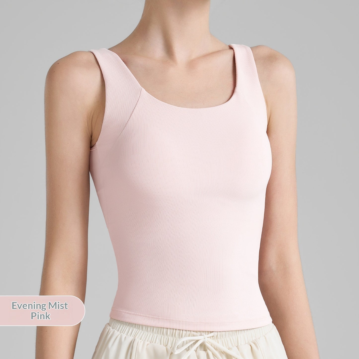 Fixed Cup U-neck High-intensity Thread Sports Vest