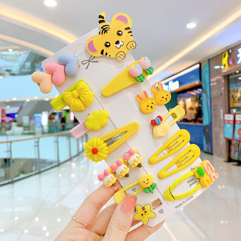 14PCS Toddler Hair Accessories Set  Colorful Rainbow Barrettes, Pins, Candy Fruits, Butterflies For Kids' Stylish Hairstyles