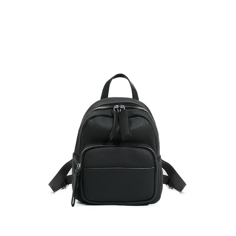 Large Capacity Portable Computer Lightweight Leather Niche Women's Backpack