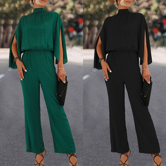 Spring And Summer New Women's Stand Collar Jumpsuit