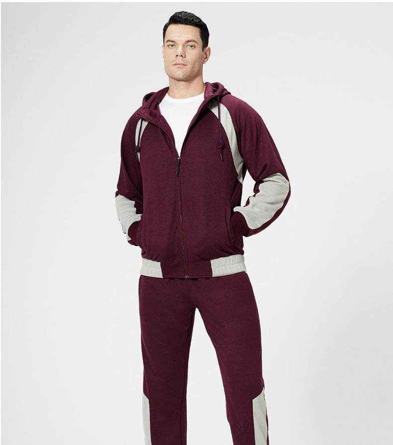Youth Loose Color Matching Sweater Suit