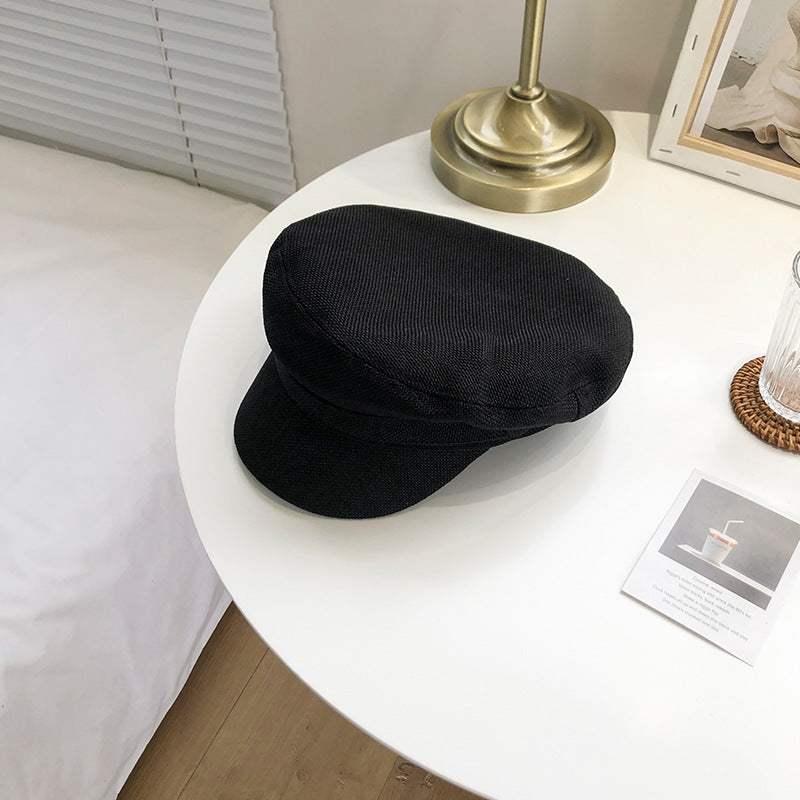 Women's Fashion Thin Linen Navy Hat