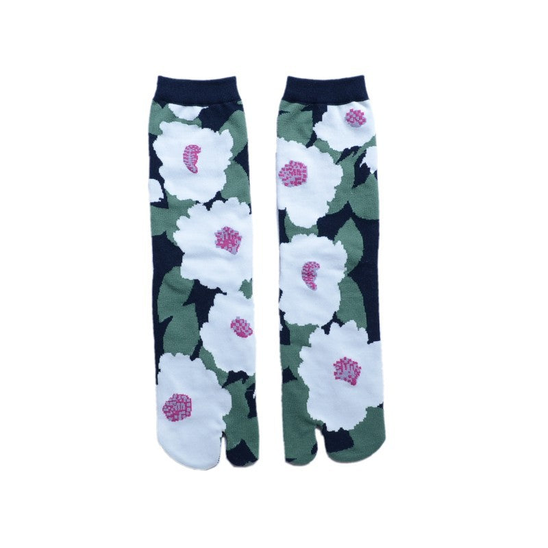 Toe Socks 200-needle Jacquard Combed Cotton For Women