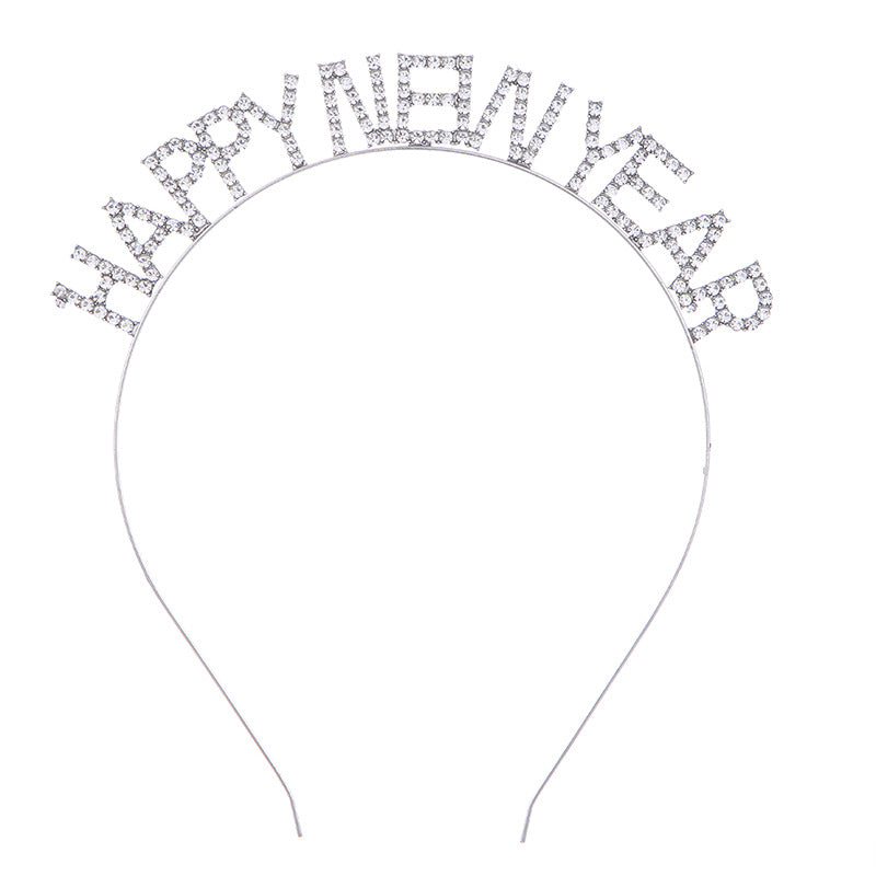 European And American Alloy Crystal Christmas Staghorn Hair Hoop
