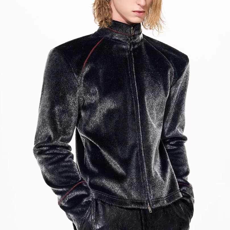 Mens Horsehair Fur Jacket For Winter Warmth