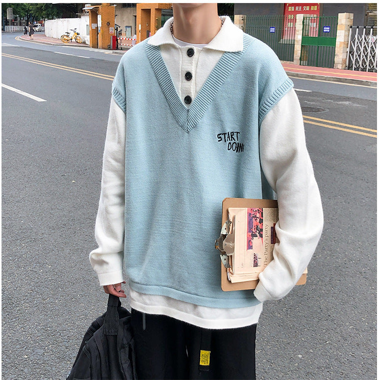 New   Ins Couple Loose Sweater Men's Outer Wear