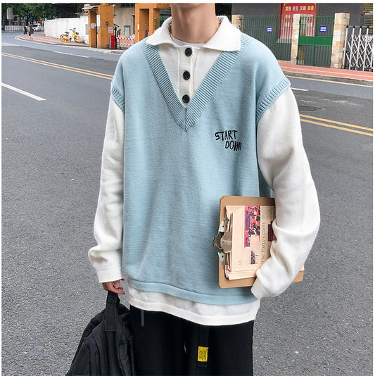 New   Ins Couple Loose Sweater Men's Outer Wear