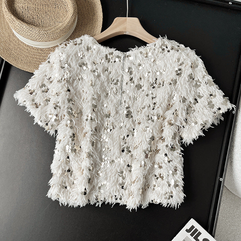 Sequined Top European And American Fashion Shiny T-shirt