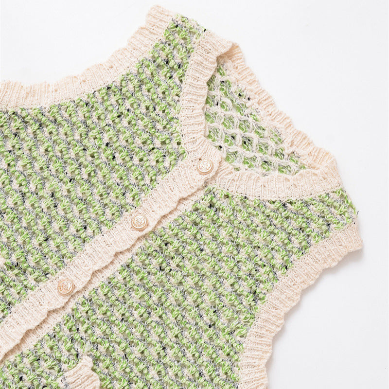 Textured Knitted Top Cute Slim-fit Fresh And Sweet