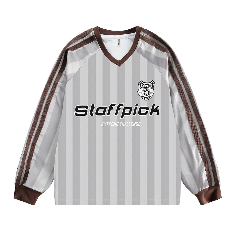 American Sports Loose Men's And Women's Side Striped Top
