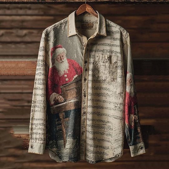 Fall Fashion Mens Christmas Floral Shirt