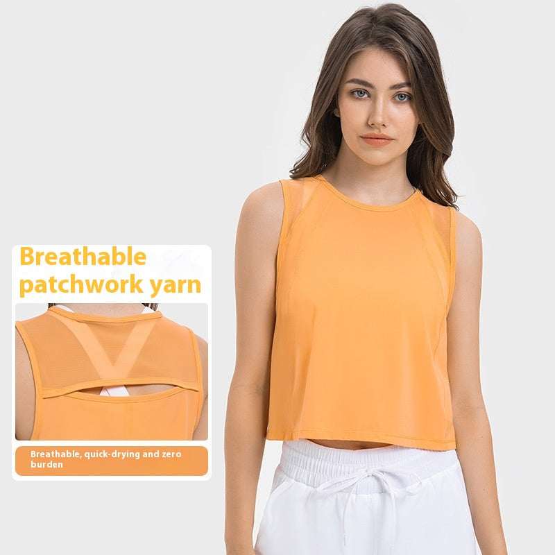 Sleeveless Vest Cropped Short Sexy Back Hollow-out Quick-drying Breathable Sports Casual Yoga Clothes
