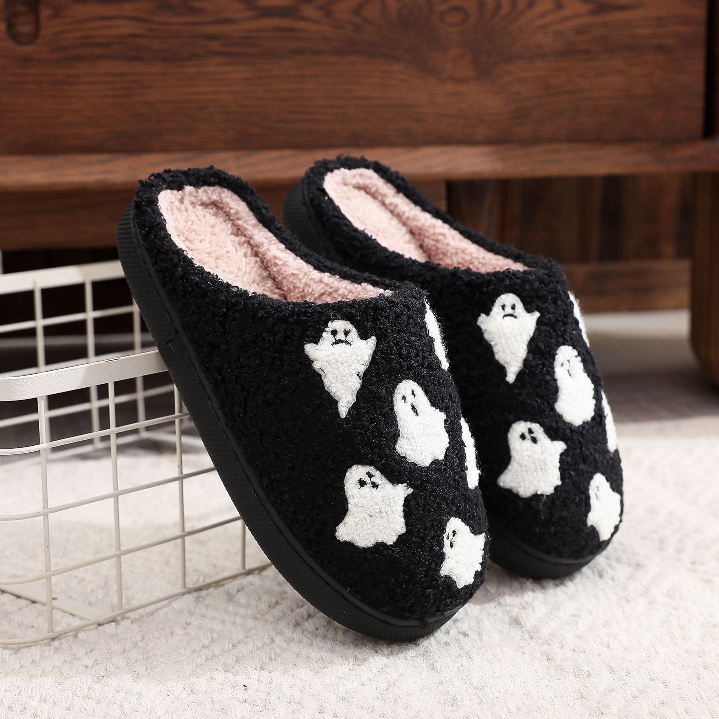 Halloween Ghost Cartoon Thermal Cotton Slippers Men And Women