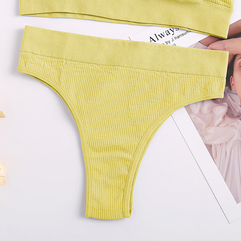 Threaded Cotton Solid Color Seamless BriefsXL
