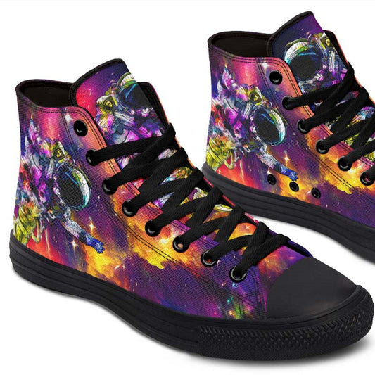 Men's And Women's Fashion Color Printing High-top Canvas Shoes