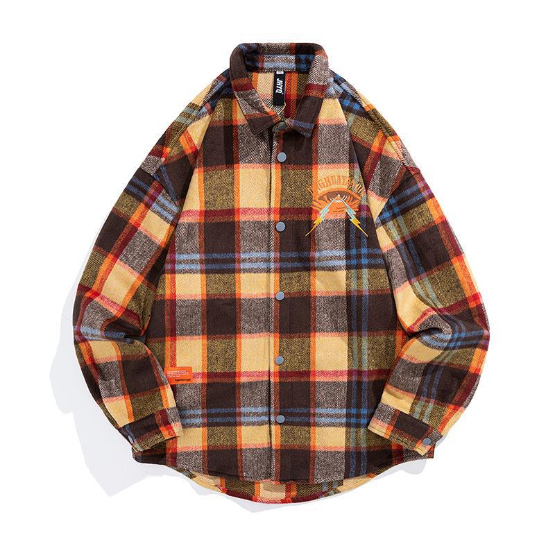 Eyeball Embroidered Long Sleeved Shirt Couple Coat
