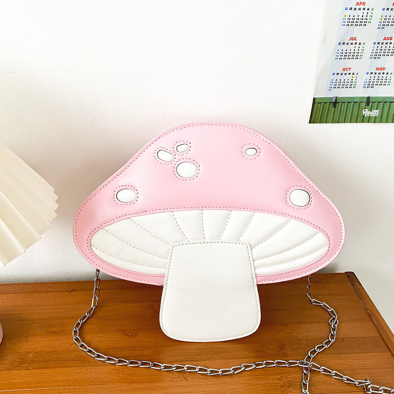 Personalized Collision Color Simulation Mushroom Crossbody Bag