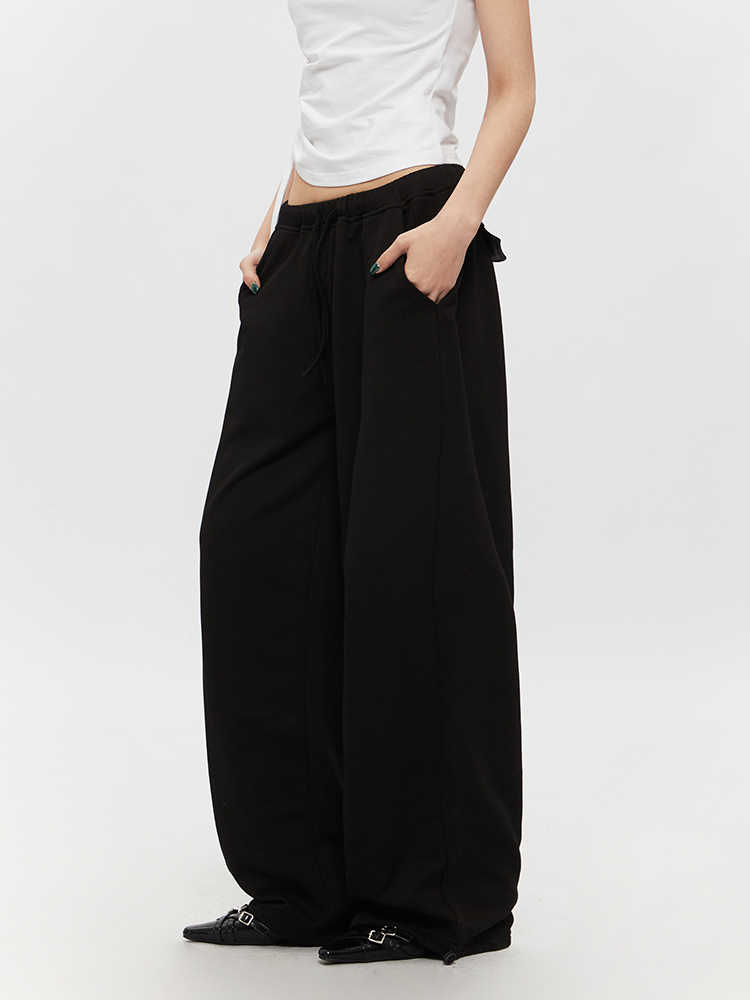 Straight Casual  Women's Drawstring Loose Wide-leg Pants