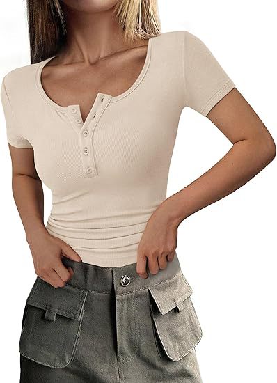 Ribbed Henley-button Casual Shirt In A Slim Fit