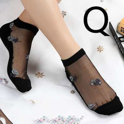 Short Transparent Non-slip Wear-resistant Invisible Cotton Bottom Crystal Boat Socks