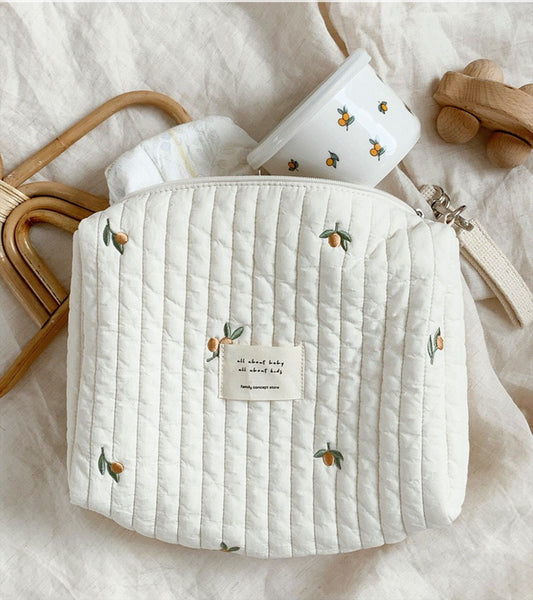 New Year Zipper Embroidery Quilted Cotton Mummy Bag