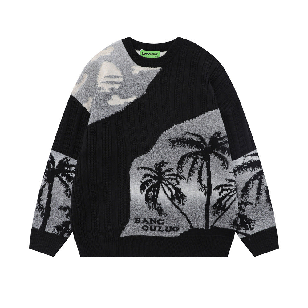 Knitted Loose Casual Cotton Knitwear Men