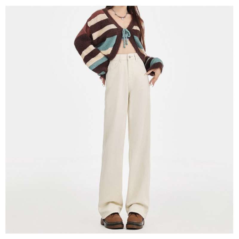 High Waist Loose And Slimming Wide-leg Straight Trousers