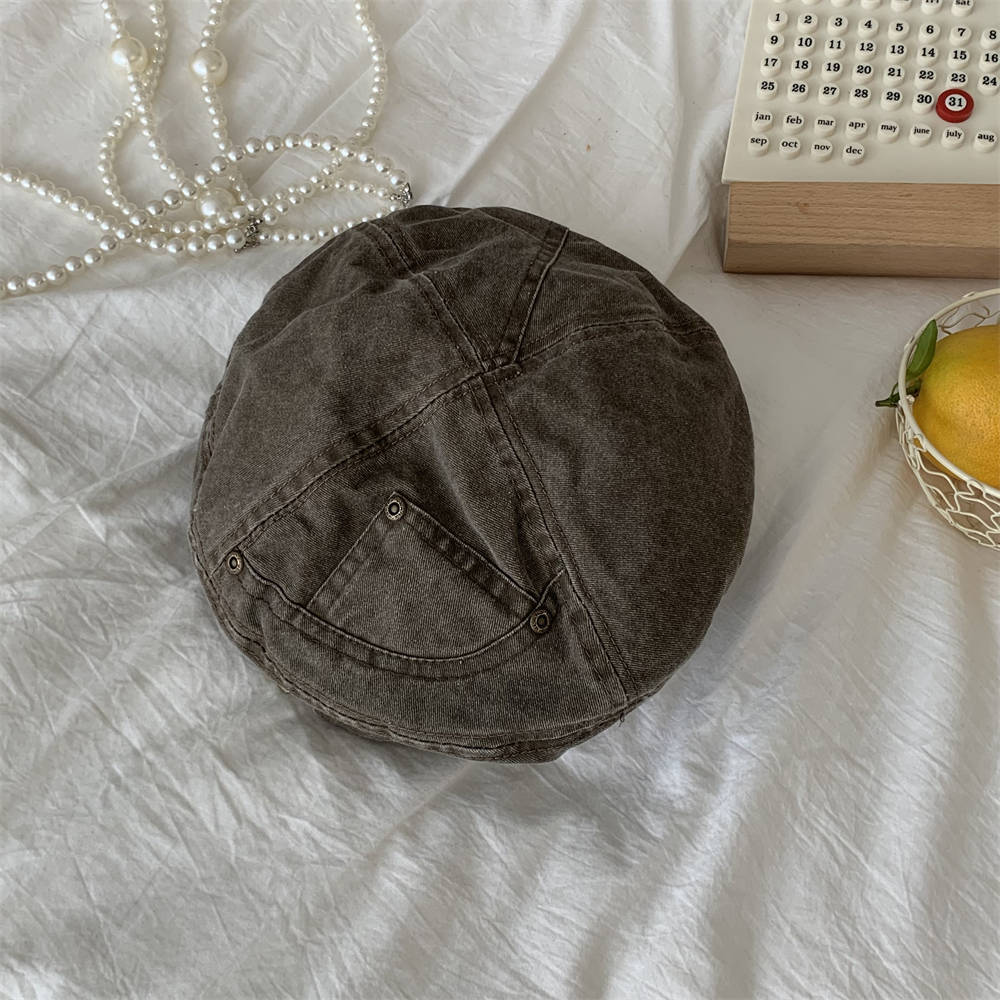 Women's Retro Washed Denim Beret