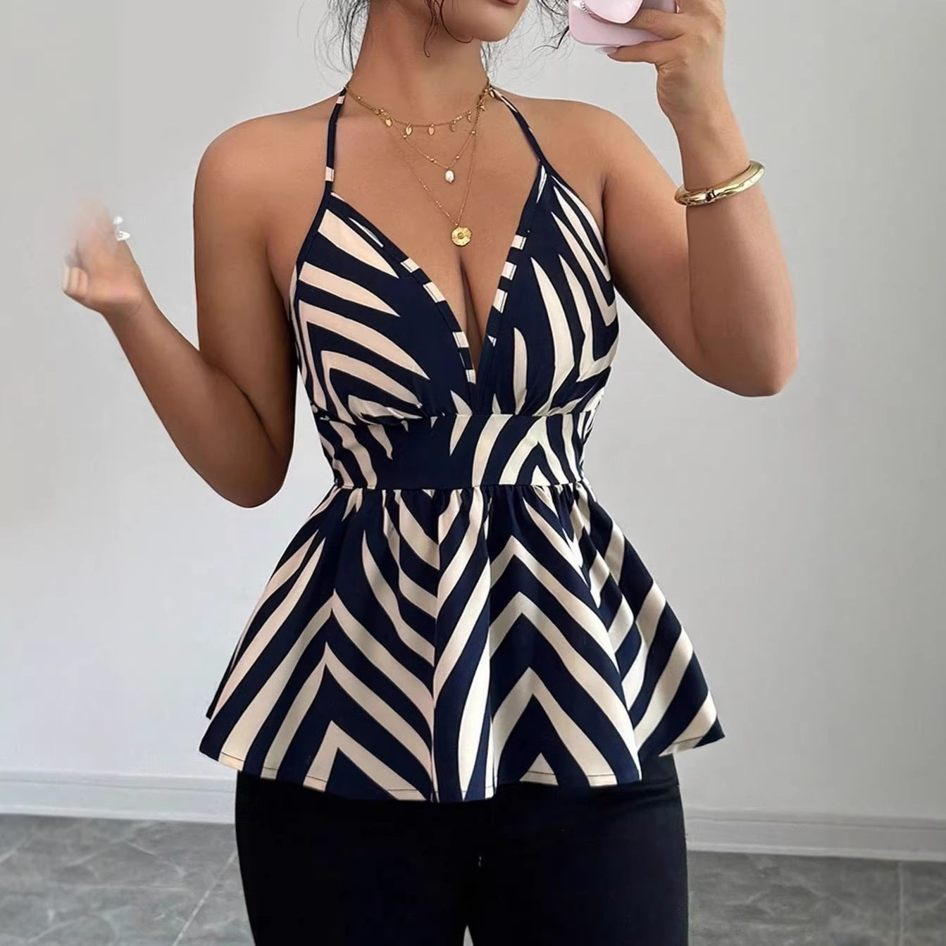 Elegant Halter-style Backless Top For Women