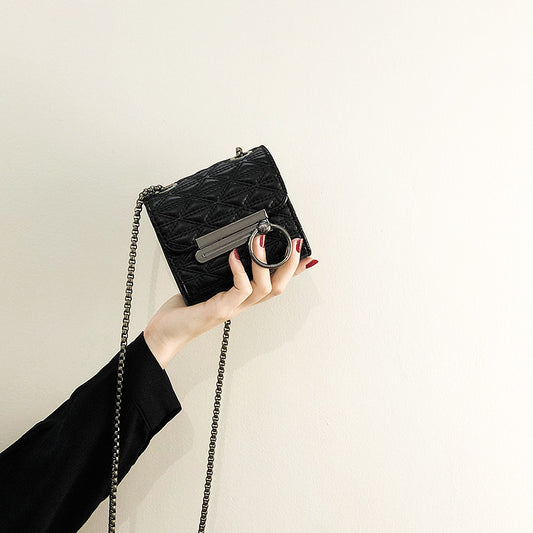 Hong Kong Style Retro Mini Bag Female Western Style Wild Chain Bag Net Celebrity Fashion One-shoulder Messenger Bag