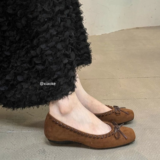 New Spring & Autumn Women's Mary Jane Shoes, Retro Hidden Heel Flats, Niche Shallow Mouth Slip-on Granny Shoes