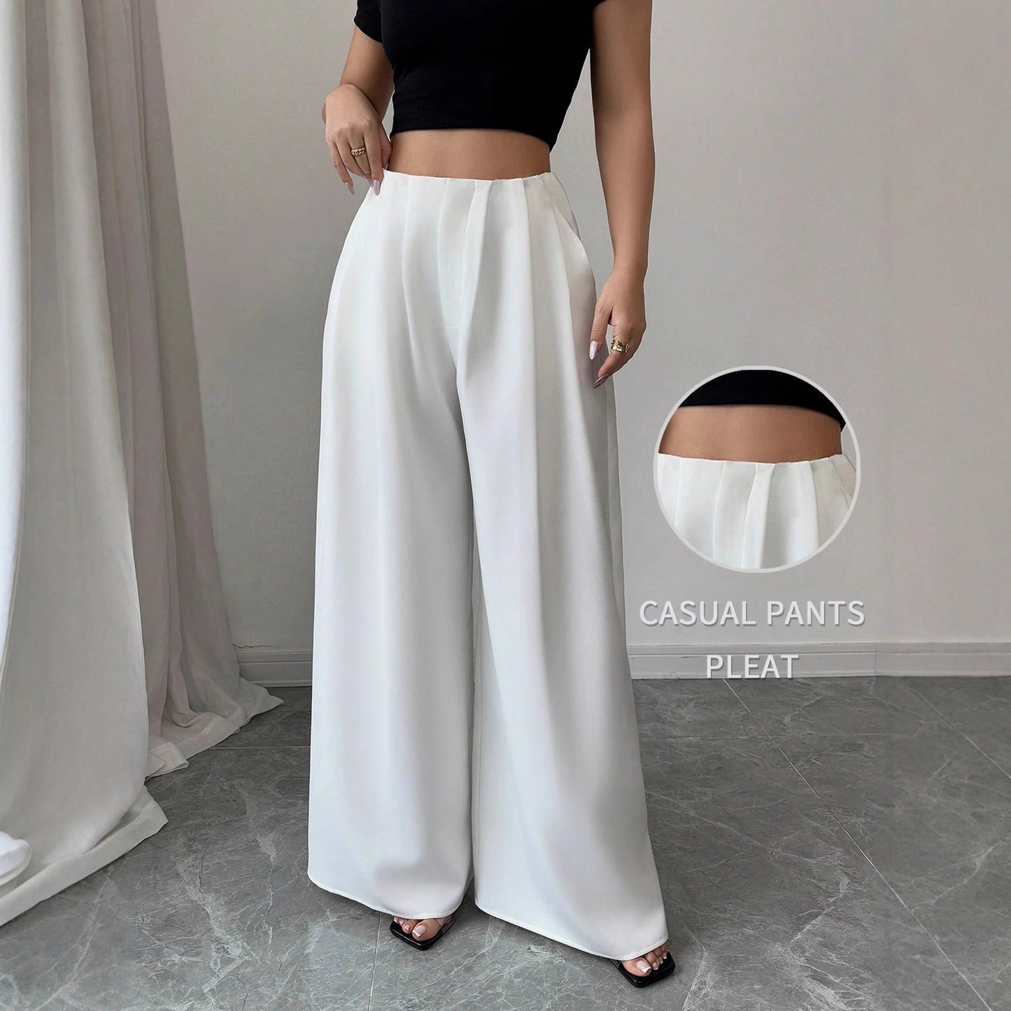 Light-luxury Figure-flattering Draped New Chinese-style Wide-leg Casual Pants
