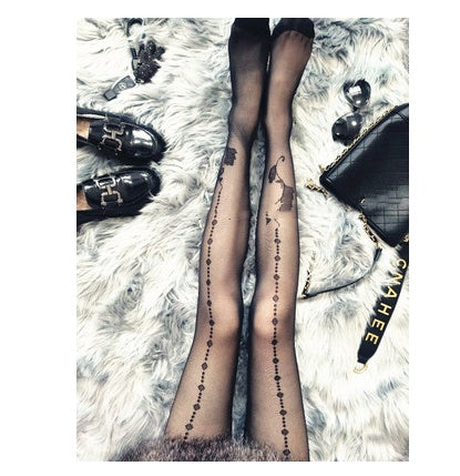 Fashion Sexy Women's Black Transparent Pantyhose